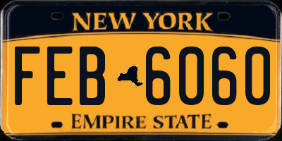 NY license plate FEB6060