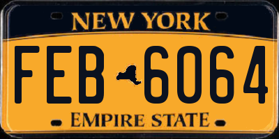 NY license plate FEB6064