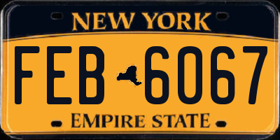 NY license plate FEB6067