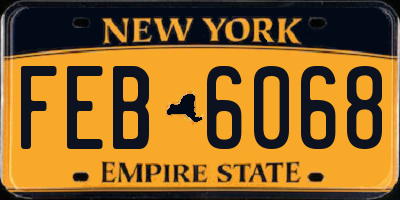 NY license plate FEB6068