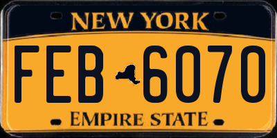 NY license plate FEB6070