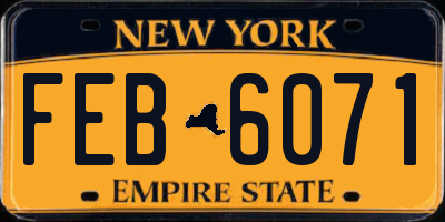 NY license plate FEB6071