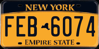 NY license plate FEB6074