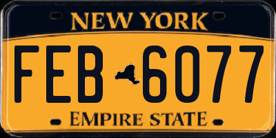 NY license plate FEB6077