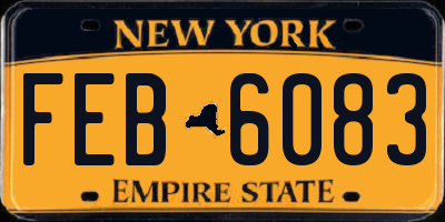 NY license plate FEB6083
