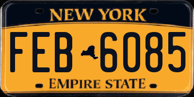 NY license plate FEB6085