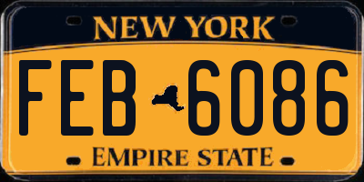 NY license plate FEB6086