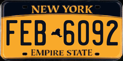 NY license plate FEB6092
