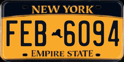 NY license plate FEB6094