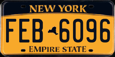 NY license plate FEB6096