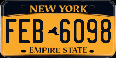 NY license plate FEB6098