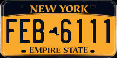NY license plate FEB6111
