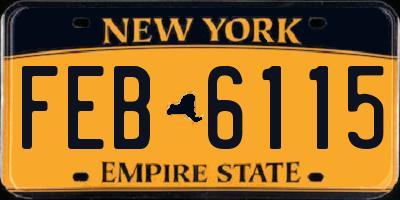 NY license plate FEB6115