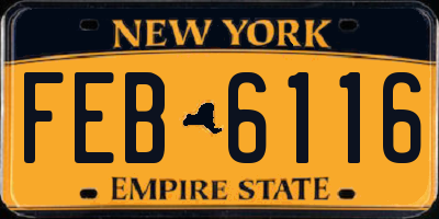 NY license plate FEB6116