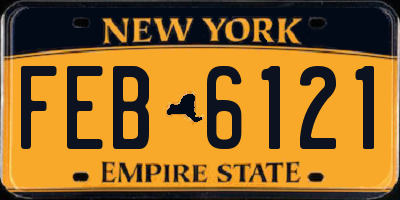 NY license plate FEB6121