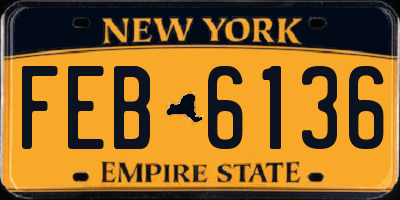 NY license plate FEB6136