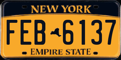 NY license plate FEB6137