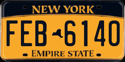NY license plate FEB6140