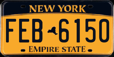 NY license plate FEB6150