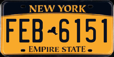 NY license plate FEB6151