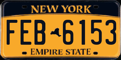 NY license plate FEB6153