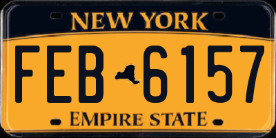 NY license plate FEB6157