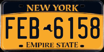 NY license plate FEB6158