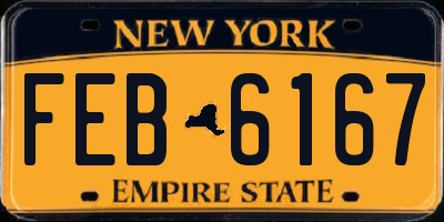 NY license plate FEB6167