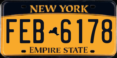 NY license plate FEB6178