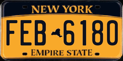 NY license plate FEB6180