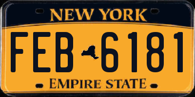 NY license plate FEB6181