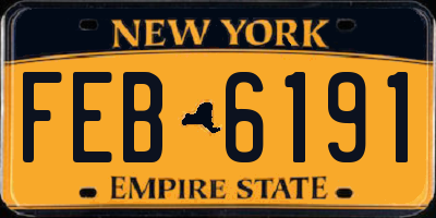 NY license plate FEB6191