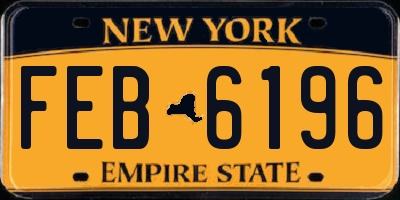 NY license plate FEB6196