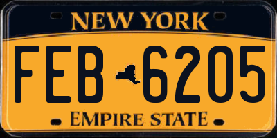NY license plate FEB6205