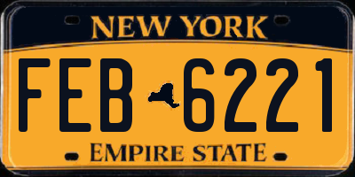 NY license plate FEB6221