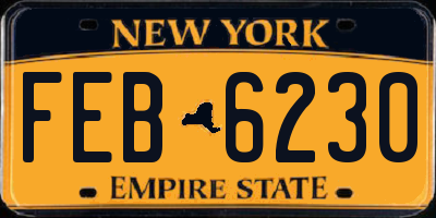 NY license plate FEB6230