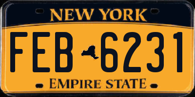 NY license plate FEB6231