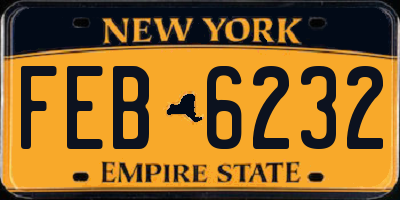 NY license plate FEB6232
