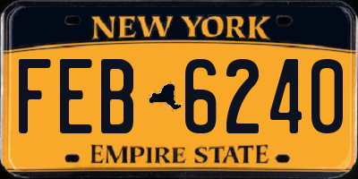 NY license plate FEB6240