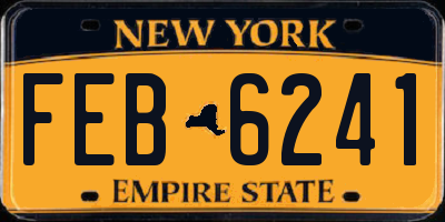 NY license plate FEB6241