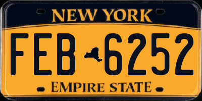 NY license plate FEB6252