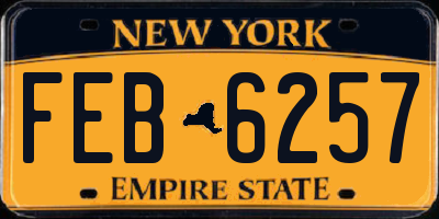 NY license plate FEB6257