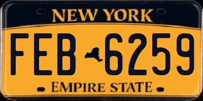 NY license plate FEB6259
