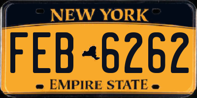 NY license plate FEB6262
