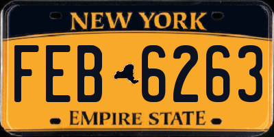 NY license plate FEB6263