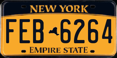 NY license plate FEB6264