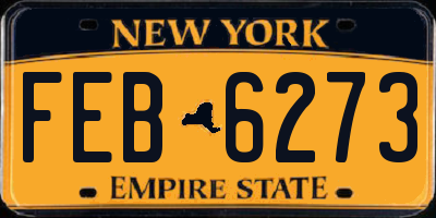 NY license plate FEB6273