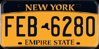 NY license plate FEB6280