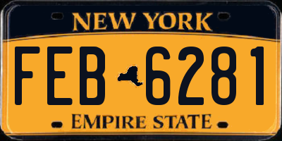 NY license plate FEB6281