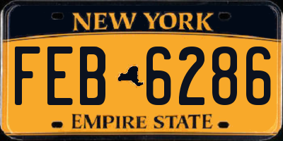 NY license plate FEB6286